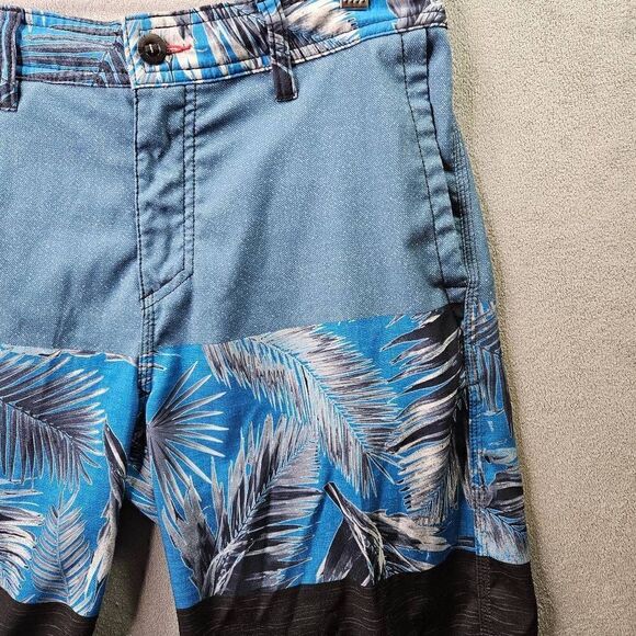 O'Neill Board Shorts Mens Size 30 Blue Palm Tree Print Swim Trunks - Picture 2 of 11